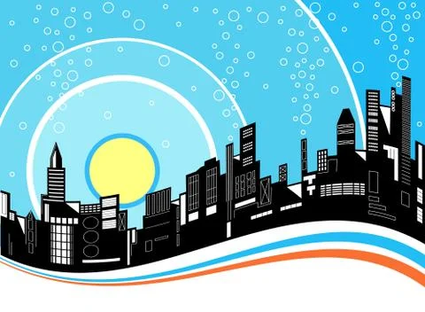 City ripple Stock-Illustration