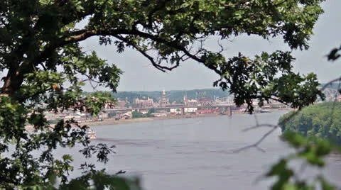 City on the River Stock Footage 25235514