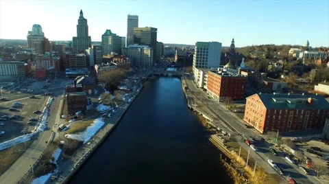 City with River Stock Footage 50795573