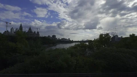 City on a river Stock Footage 282523805