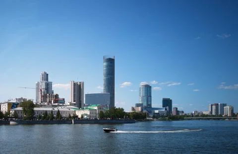 City by the river Stock Photos
