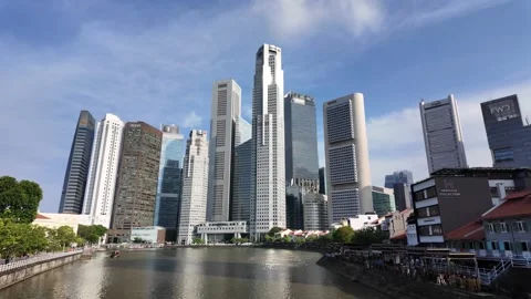 A city with a river running through it Stock-Footage 318103206