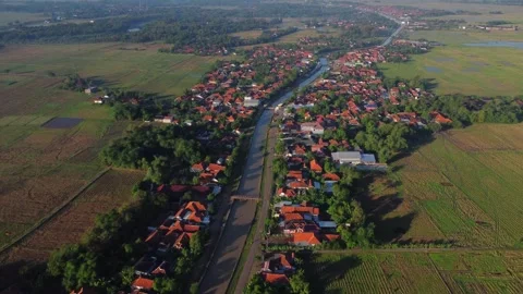 A city with a river running through it Stock Footage 319026678