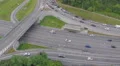 City road junction, overpass. Cars driving slowly at rush hour HD Footage