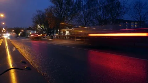 City road at night Stock Footage 72684412