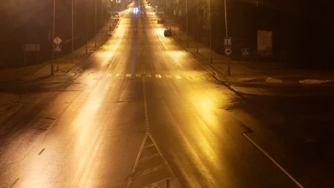 City road at night Stock Footage 72684423