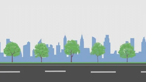 City road seamless loop animation with d, Stock Video