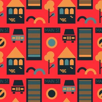 City road sings seamless pattern Stock Illustration