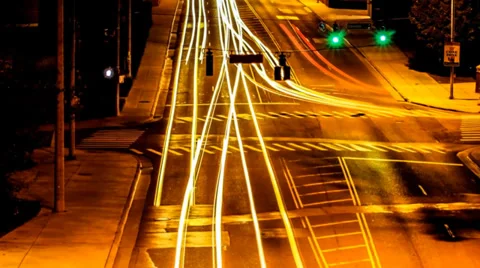 A city road time lapse Video stock 34084877