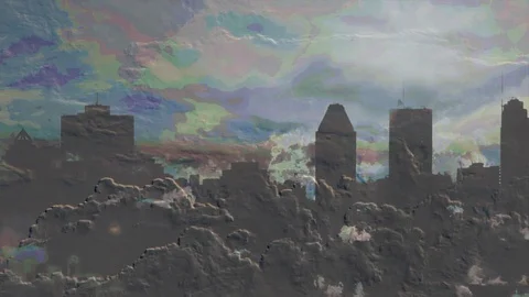 City Rolling Cloud Emboss Stock Footage 98844334