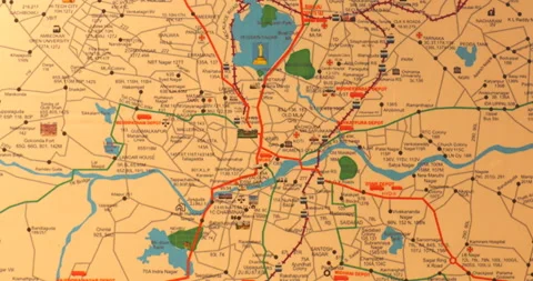 City Route map India Video stock 172902125