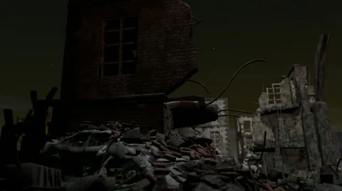 City Ruin Stock Footage 20434593