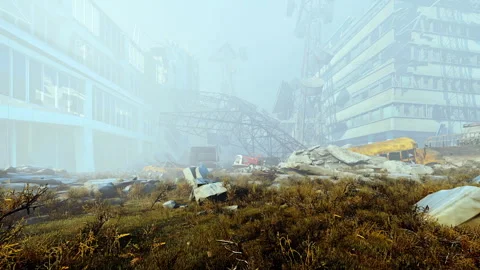 A city in ruins. Stock Footage 321963336