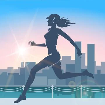 City Run Stock Illustration
