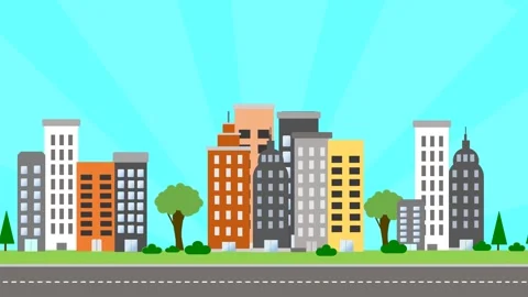 City Scape Animation Stock Footage 231726866