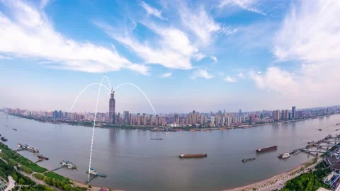 City scape with connecting dots for networking and communication 스톡 동영상 131638674