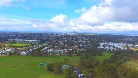 City scape hovering drone shot Stock Footage 91221265