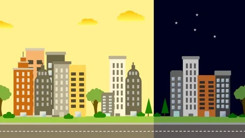 City Scape Time  Lapse Animation Stock Footage 231727333