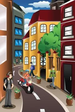 City scene Illustrazione stock