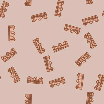 City school building line vector seamless pattern Stock Illustration