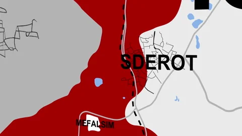 City of Sderot October 7 Map Stock Footage 284614773