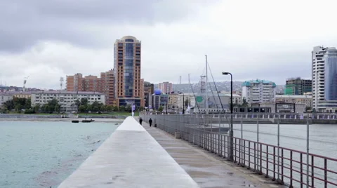 City by the sea. Stock Footage 67615997