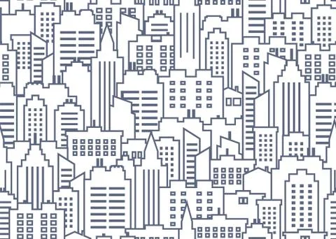 City seamless pattern Stock Illustration