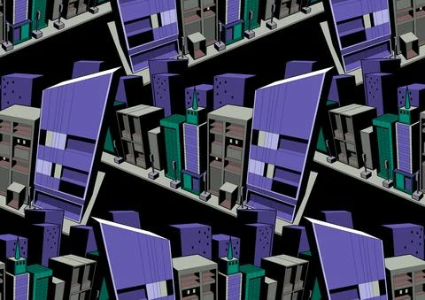 City seamless pattern Stock Illustration