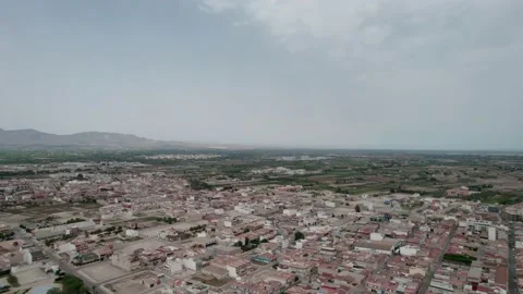 The city as seen from the air. Upper view of the streets of the village. Stock Footage 163522203