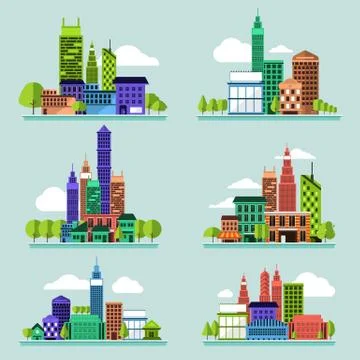 City Set Stock Illustration