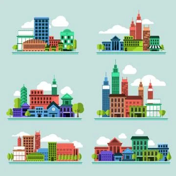 City Set Stock Illustration