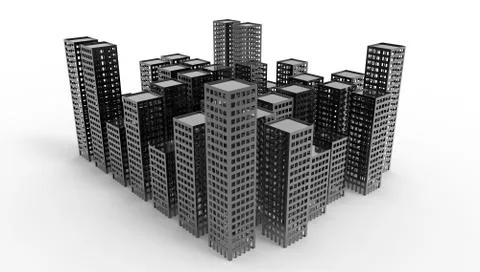 City Shell 3d Illustration Stock Illustration