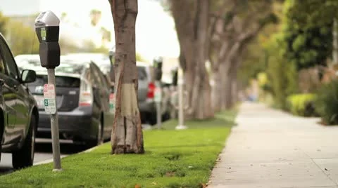 City Sidewalk Empty  Stock Footage 10910397