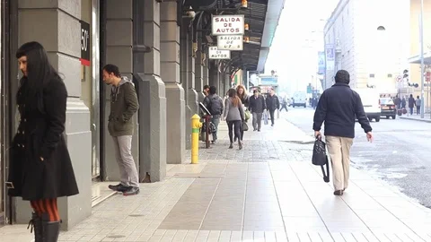 City sidewalk Stock Footage 77045385