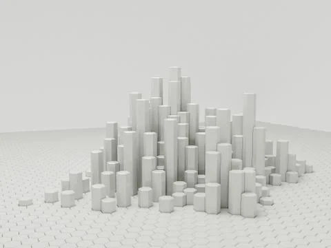 City silhouette background, 3d render Stock Illustration