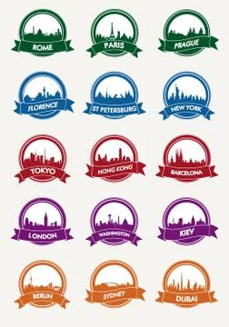 City ​​silhouette vector icon Stock Illustration