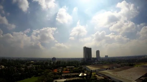 City Sky with Clouds Timelapse Stock Footage 77179608