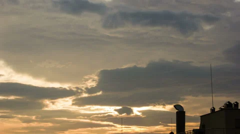 City Sky Timelapse Stock Footage 34992371