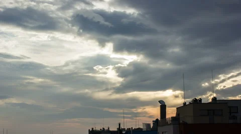 City Sky Timelapse Stock Footage 34992774