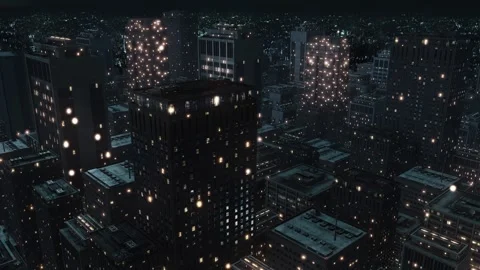 City Skyline 3D animation Stock Footage 277330697