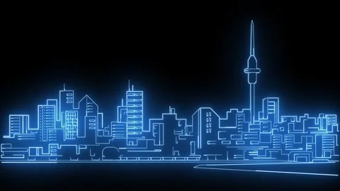 City Skyline animated Stock Footage 294210421