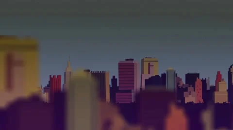 City Skyline Animation Stock-Footage 1060799