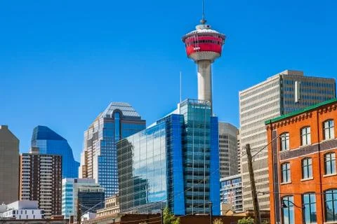 City skyline of Calgary Canada Stock Photos