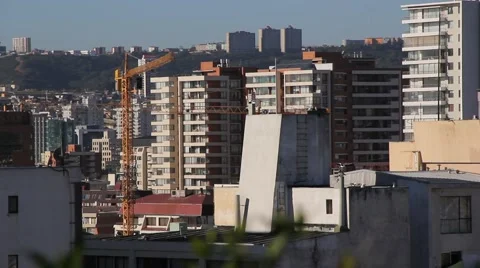 City Skyline Construction Crane Stock Footage 40691086
