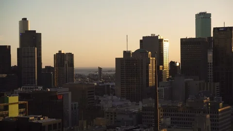 City Skyline at Dusk Stock Footage 87490607