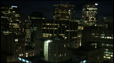 City skyline fast elevator night 7D Stock Footage 798062