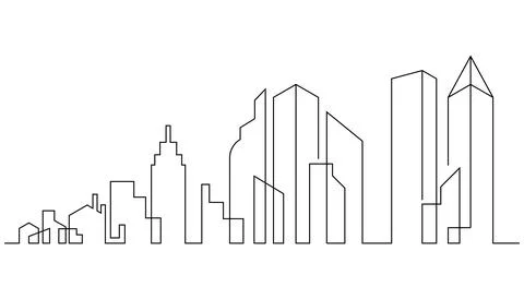 City skyline flat design Illustrazione stock