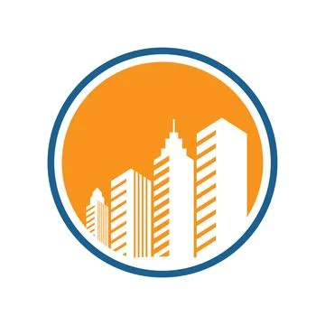 City skyline flat design 스톡 일러스트