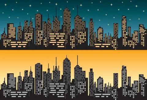 City skyline Stock Illustration