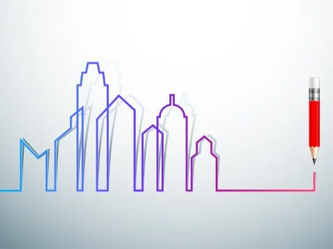 City skyline Stock Illustration